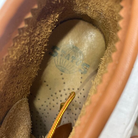 Vtg '70 STATUS worker hipster bluff rockabilly leather mens boots sz 6 EEE - Picture 6 of 8